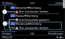 TMC/TMCpro-Verkehrsmeldung abrufen